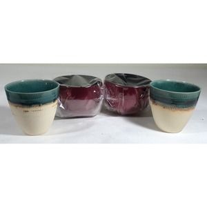 Rice Soup bowls Set of 4 Laque Nouveau Japan Lacquerware Burgundy Green